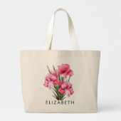Augustus Geboorte Maand Bloem Gepersonaliseerd Cad Grote Tote Bag (Achterkant)