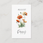 Augustus Geboorte Maand Bloem Informatiekaartje (Voorkant)
