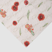 Augustus Geboorte Maand Bloemen Poppy Gladiolus Tissuepapier (Detail)