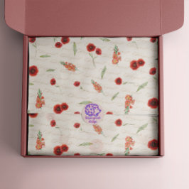 Augustus Geboorte Maand Bloemen Poppy Gladiolus Tissuepapier