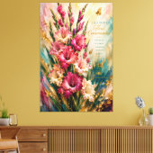 Augustus Geboortebloem Gladiolus Bloemige Bewustzi Canvas Afdruk (Insitu (Woonkamer))
