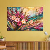 Augustus Geboortebloem Gladiolus Energie Abstracts Canvas Afdruk (Insitu (Woonkamer))