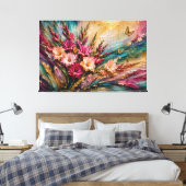 Augustus Geboortebloem Gladiolus Energie Abstracts Canvas Afdruk (Insitu (Slaapkamer))