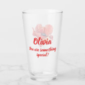 Augustus geboortebloem Rode klaproos Waterverf Blo Glas (Achterkant)