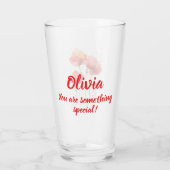 Augustus geboortebloem Rode klaprozen Waterverf Bl Glas (Achterkant)