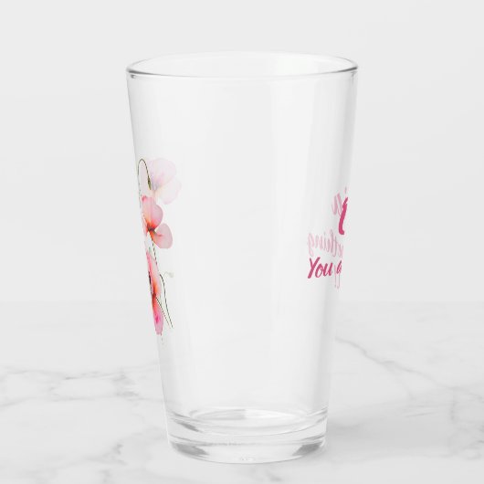 Augustus geboortebloem Roze klaprozen Waterverf Bl Glas (Links)