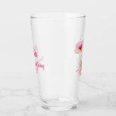 Augustus geboortebloem Roze klaprozen Waterverf Bl Glas (Rechts)