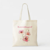 Augustus geboortebloem Roze klaprozen Waterverf Bl Tote Bag (Achterkant)