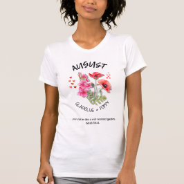AUGUSTUS Geboortemaand Bloem Aangepast Christelijk T-shirt