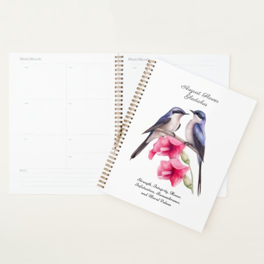 Augustus Geboortemaand Bloem Gladiolen met Vogels Planner (Display)