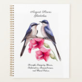 Augustus Geboortemaand Bloem Gladiolen met Vogels Planner (Voorkant)