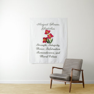 Augustus Geboortemaand Bloem Gladiolus Geboorte Ca Wandkleed