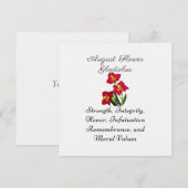 Augustus Geboortemaand Bloem Gladiolus Geboorteges (Voorkant / Achterkant)