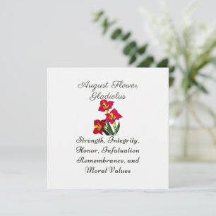 Augustus Geboortemaand Bloem Gladiolus Geboorteges