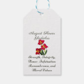 Augustus Geboortemaand Bloem Gladiolus Geboorteges Cadeaulabel (Achterkant)