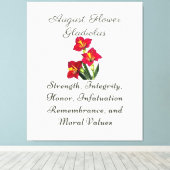 Augustus Geboortemaand Bloem Gladiolus Geboorteges Canvas Afdruk (Insitu (Houten vloer))