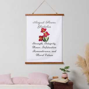 Augustus Geboortemaand Bloem Gladiolus Geboorteges Hangend Wandkleed