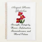 Augustus Geboortemaand Bloem Gladiolus Geboorteges Planner (Voorkant)