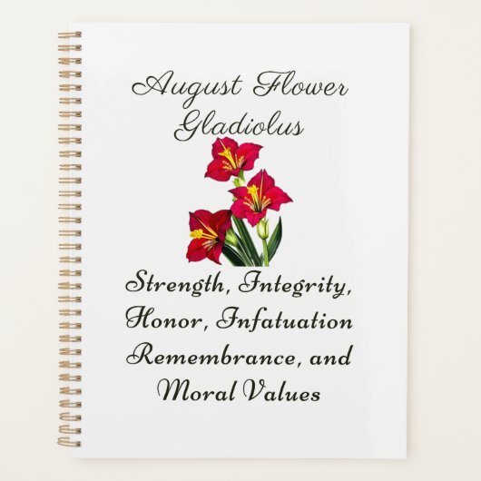 Augustus Geboortemaand Bloem Gladiolus Geboorteges Planner (Voorkant)