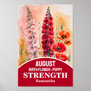 Augustus Geboortemaand Flower Christelijke Wall Ar Poster