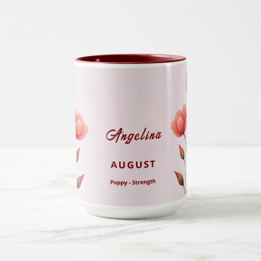 Augustus Geboortemaand Flower Custom Coffee Mok (Midden)