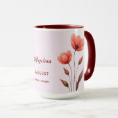 Augustus Geboortemaand Flower Custom Coffee Mok (Voorkant rechts)