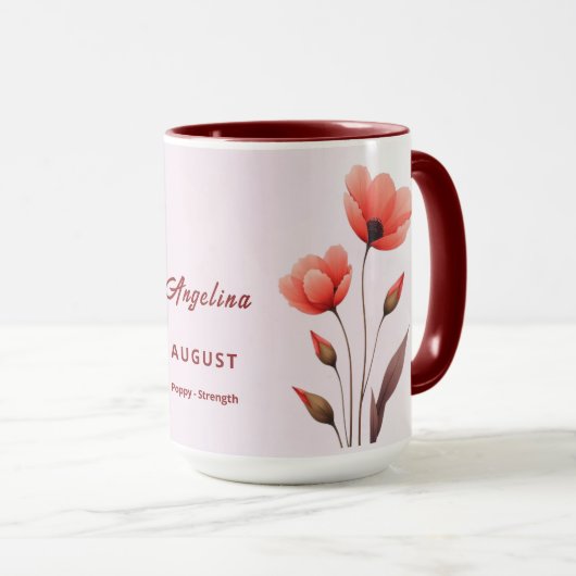 Augustus Geboortemaand Flower Custom Coffee Mok (Voorkant rechts)