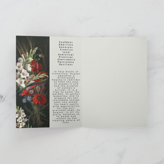 Augustus Geboren in Proza Bloem Kaart (Binnen)