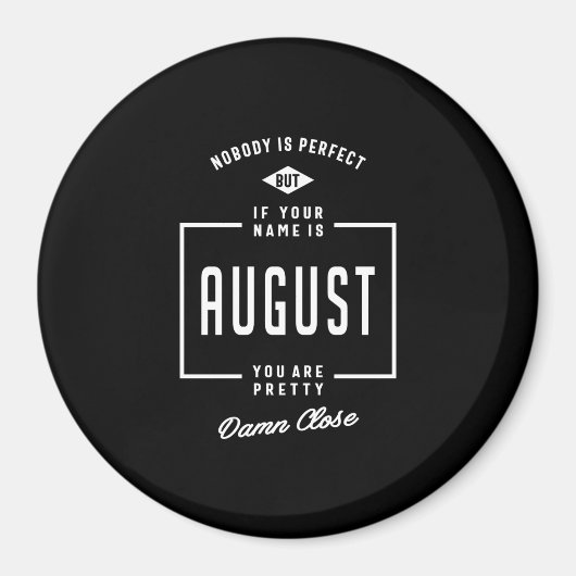 Augustus Gepersonaliseerde Naam Birthday Gift Magneet (Voorkant)