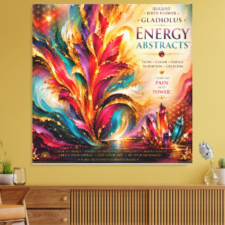 Augustus Gladiolen Energie Abstracts Extra Groot Canvas Afdruk