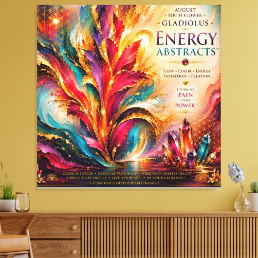 Augustus Gladiolen Energie Abstracts Extra Groot Canvas Afdruk (Insitu (Woonkamer))
