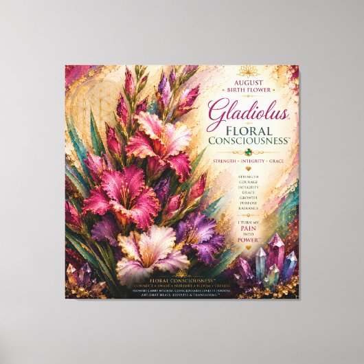 Augustus Gladiolus Bloem Bewustzijn™ Extra Groot Canvas Afdruk (Voorkant)