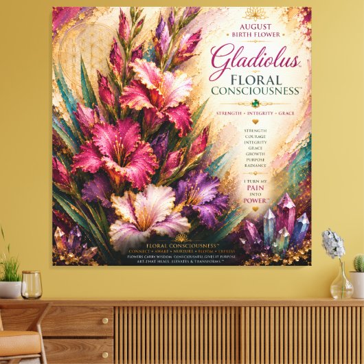 Augustus Gladiolus Bloem Bewustzijn™ Extra Groot Canvas Afdruk (Insitu (Woonkamer))