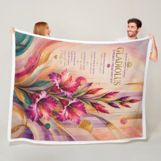 Augustus Gladiolus Geboortebloem Energie Frequenti Fleece Deken