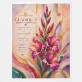 Augustus Gladiolus Geboortebloem Energie Frequenti Fleece Deken (Voorkant)