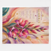 Augustus Gladiolus Geboortebloem Energie Frequenti Fleece Deken (Voorkant (Horizontaal))
