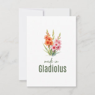 Augustus Gladiolus Geboortebloem Platte Bedankkaar Bedankkaart