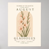 Augustus Gladiolus Geboortebloem Poster (Voorkant)