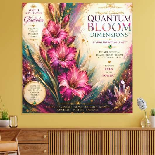Augustus Gladiolus Quantum Bloei Dimensies Canvas Afdruk (Insitu (Woonkamer))