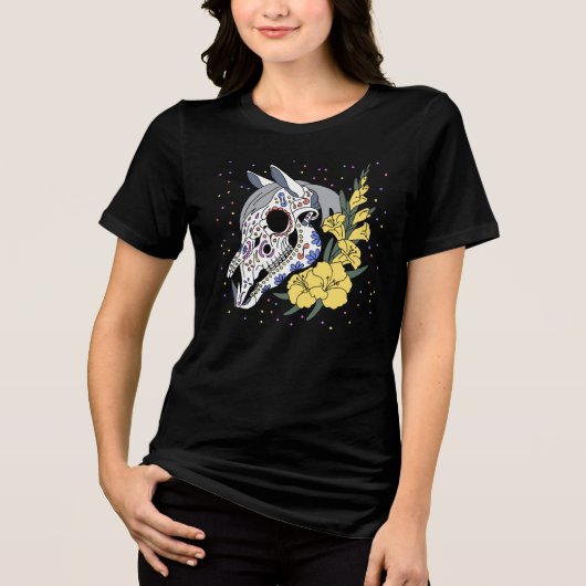 Augustus' Gladiool & Paardenschedel Tri-Blend Shirt (Voorkant)
