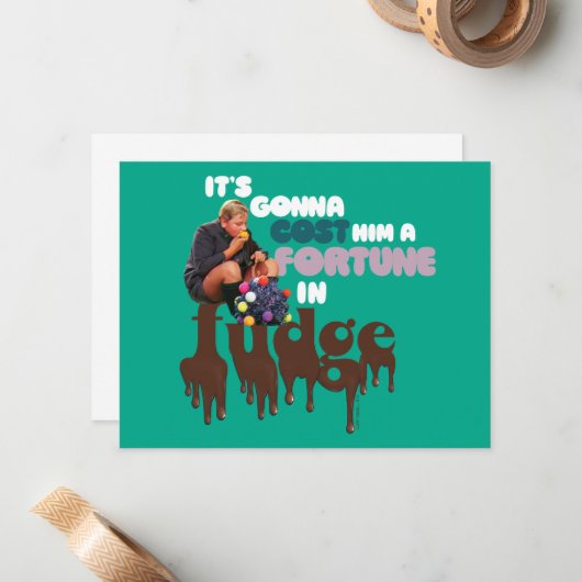 Augustus Gloop - Een fortuin in Fudge Notitiekaartje (Voorkant / Achterkant in situ)