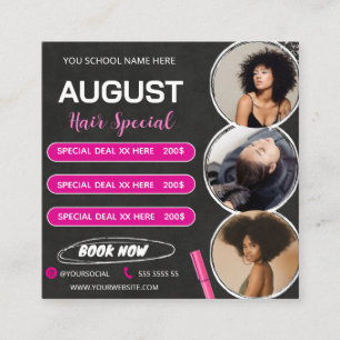 Augustus Haar Speciale Flyer Haar Salon Pruik Sale Informatiekaartje