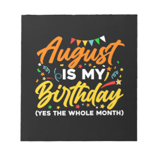 Augustus is mijn geboorte de hele maand augustus notitieblok