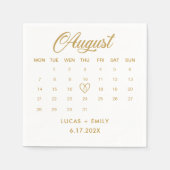 Augustus Kalender Gouden Bruiloft Servet (Voorkant)