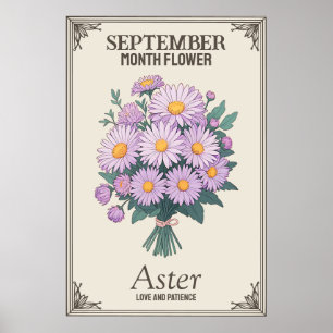 Augustus maand bloem poster