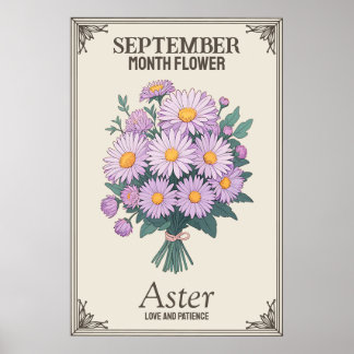 Augustus maand bloem poster