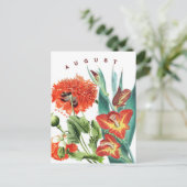Augustus Maand Bloemen Gladiolus & Papaver | Briefkaart (Staand voorkant)