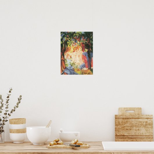 Augustus Macke 1913 Poster voor badmeisjes (Keuken)