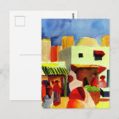 Augustus Macke artwork, Markt in Algiers Briefkaart (Voorkant / Achterkant)