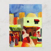 Augustus Macke artwork, Markt in Algiers Briefkaart (Voorkant)